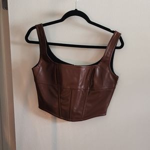 Poster Girl brown corset crop top size small women's